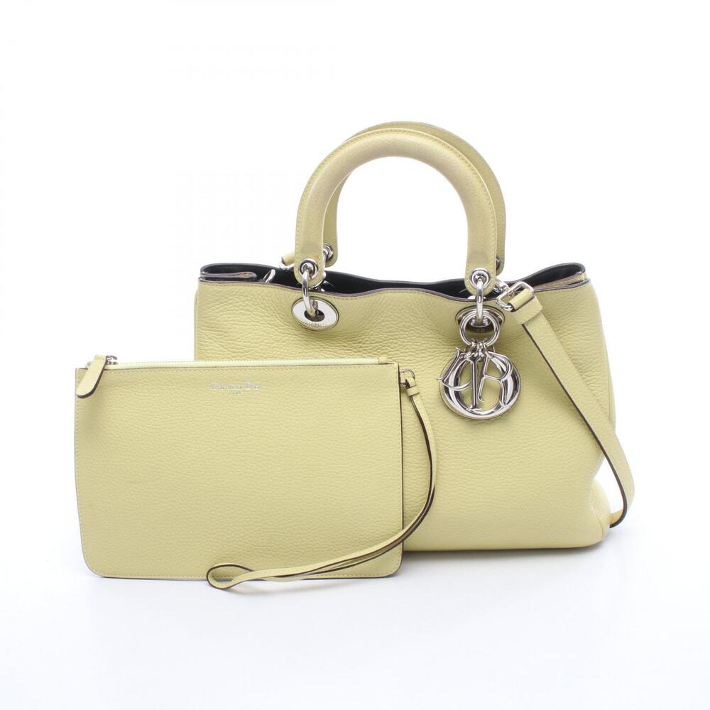 Christian Dior Diorissimo Handbag leather yellow